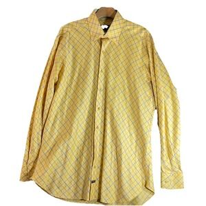 Robert Talbott Yellow Plaid Long Sleeve Button Up Shirt‎ - Men's